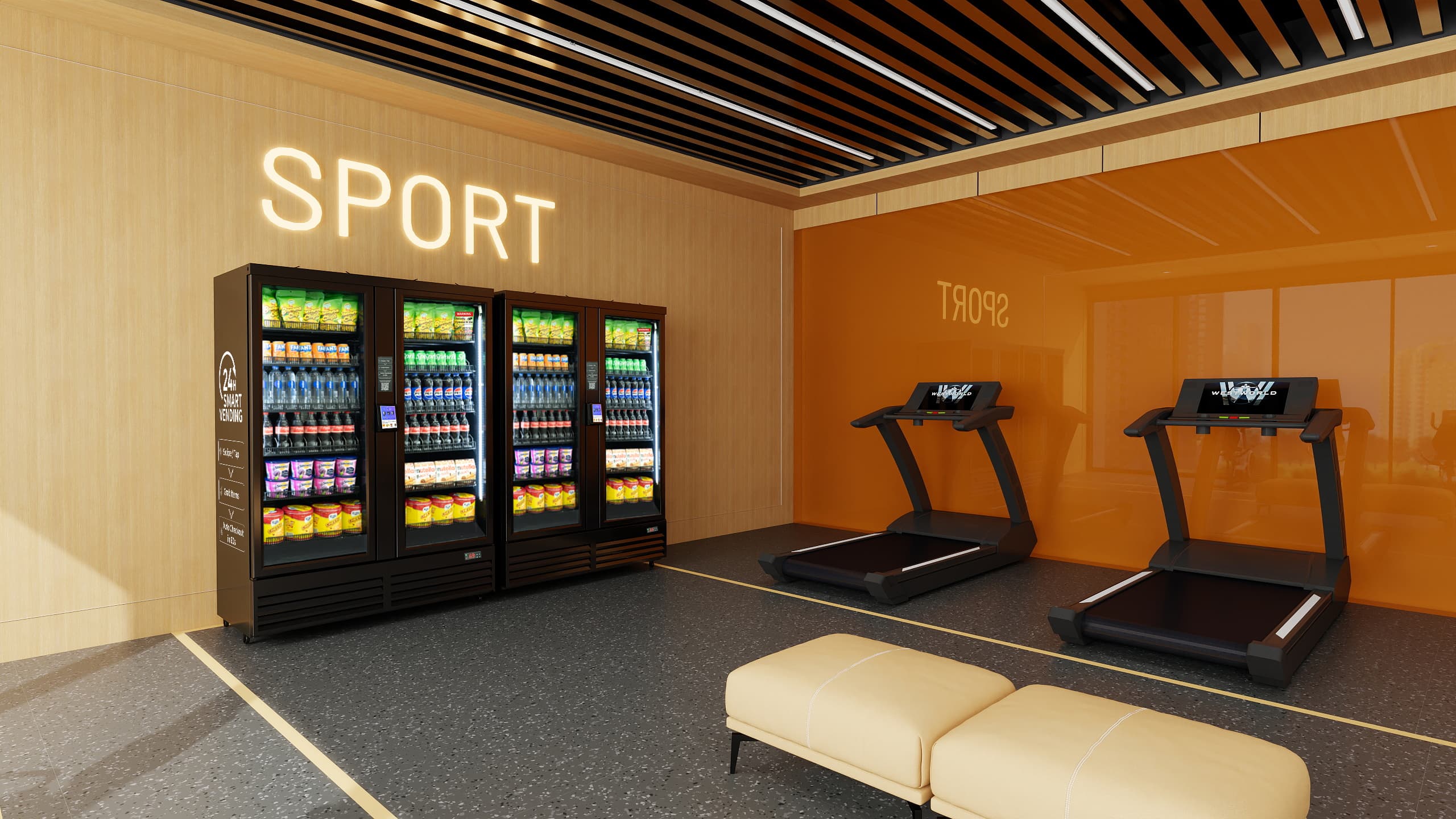 HAHA vending machine in Gym